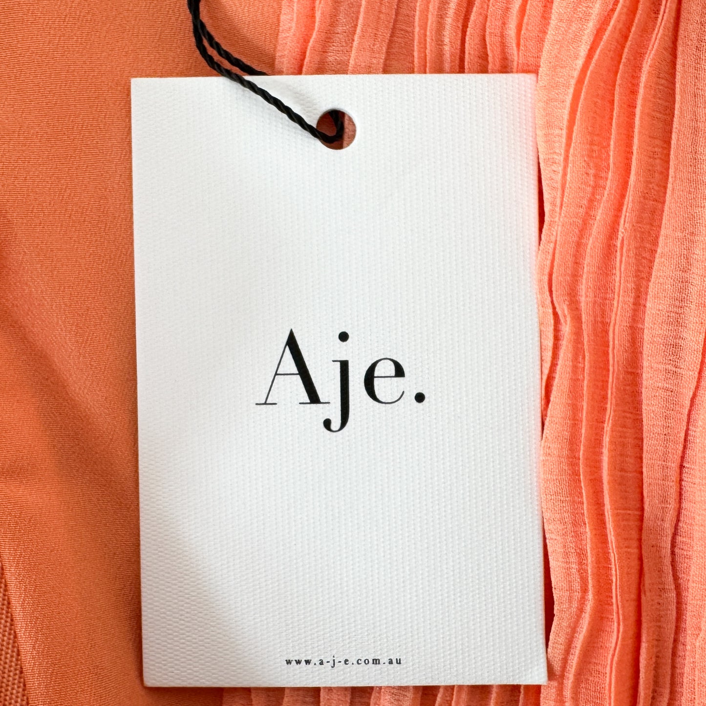 Aje Genevieve Pleated Apricot Orange Short Dress AU10 ~ Medium [NEW]