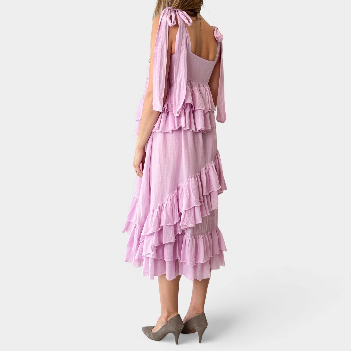 Lee Mathews Pink Ruffle Sundress AU8 ~ 1