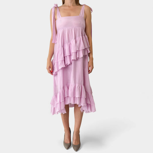 Lee Mathews Pink Ruffle Sundress AU8 ~ 1