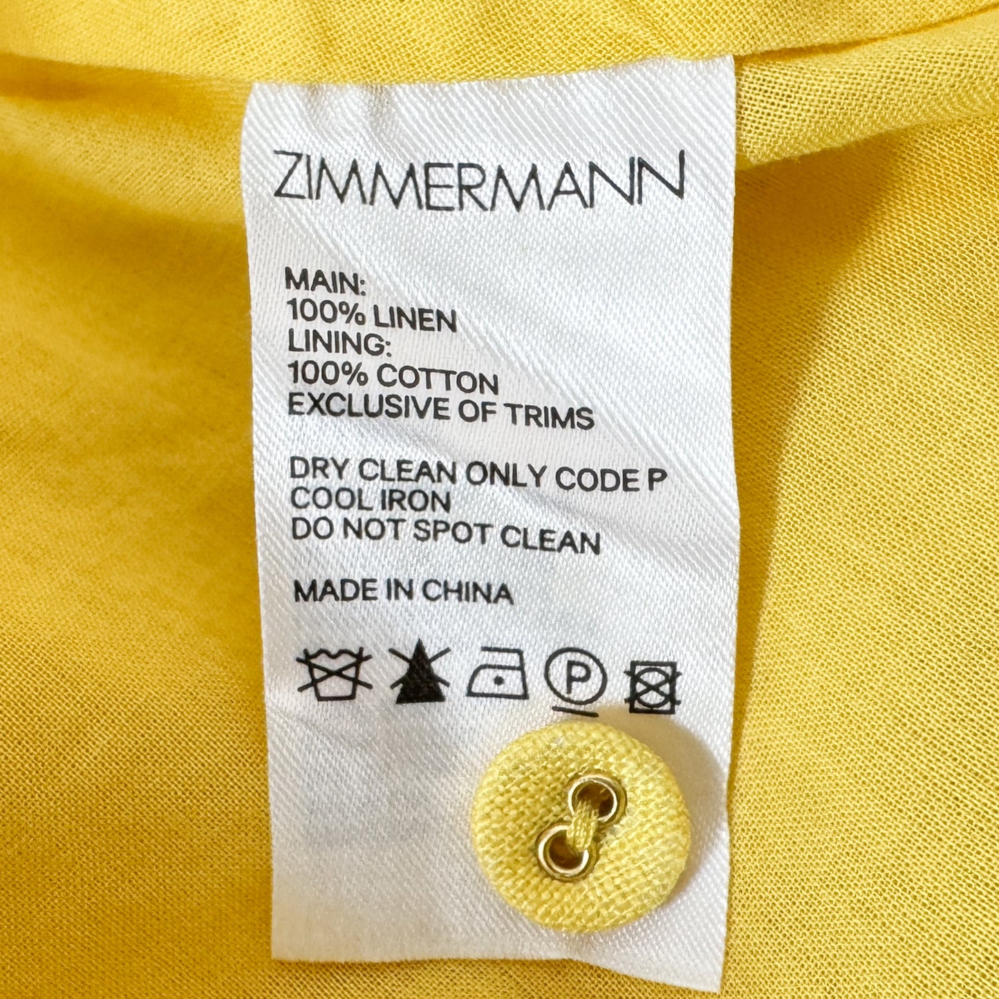 Zimmermann Bright Yellow Juliette Linen Maxi Dress 1 ~ AU8