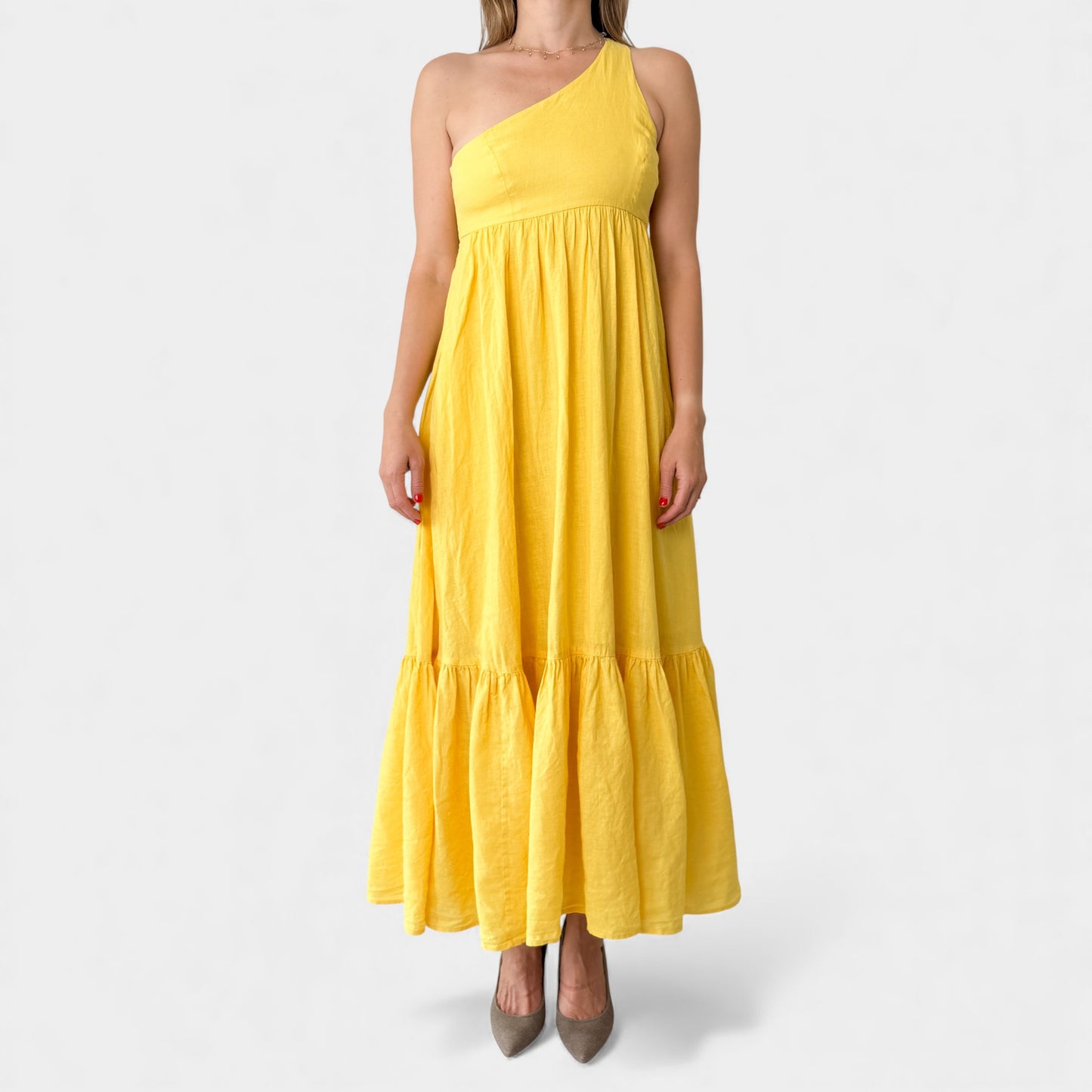 Zimmermann Bright Yellow Juliette Linen Maxi Dress 1 ~ AU8