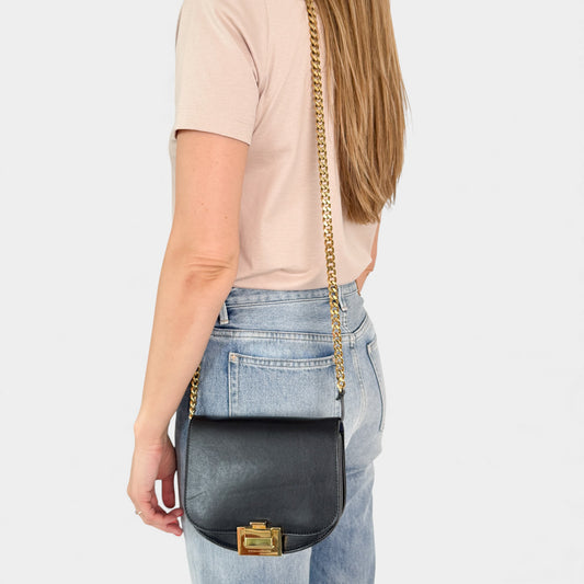 Victoria Beckham Black Half Moon Crossbody Bag