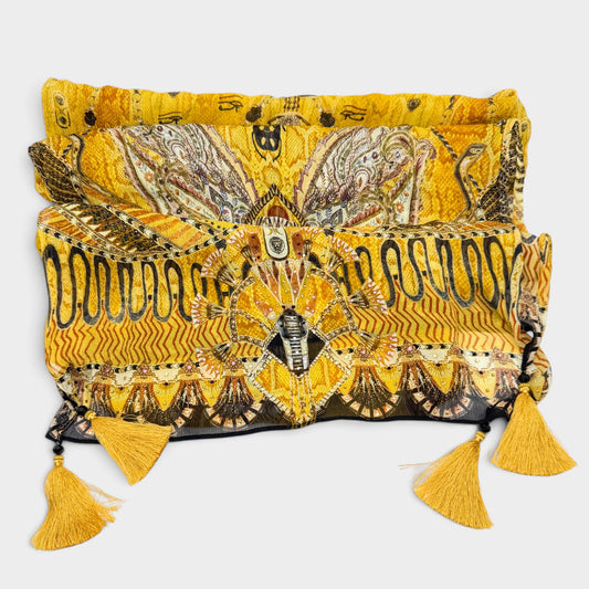 Camilla Yellow & Gold Silk Valley Of The Kings Long Scarf
