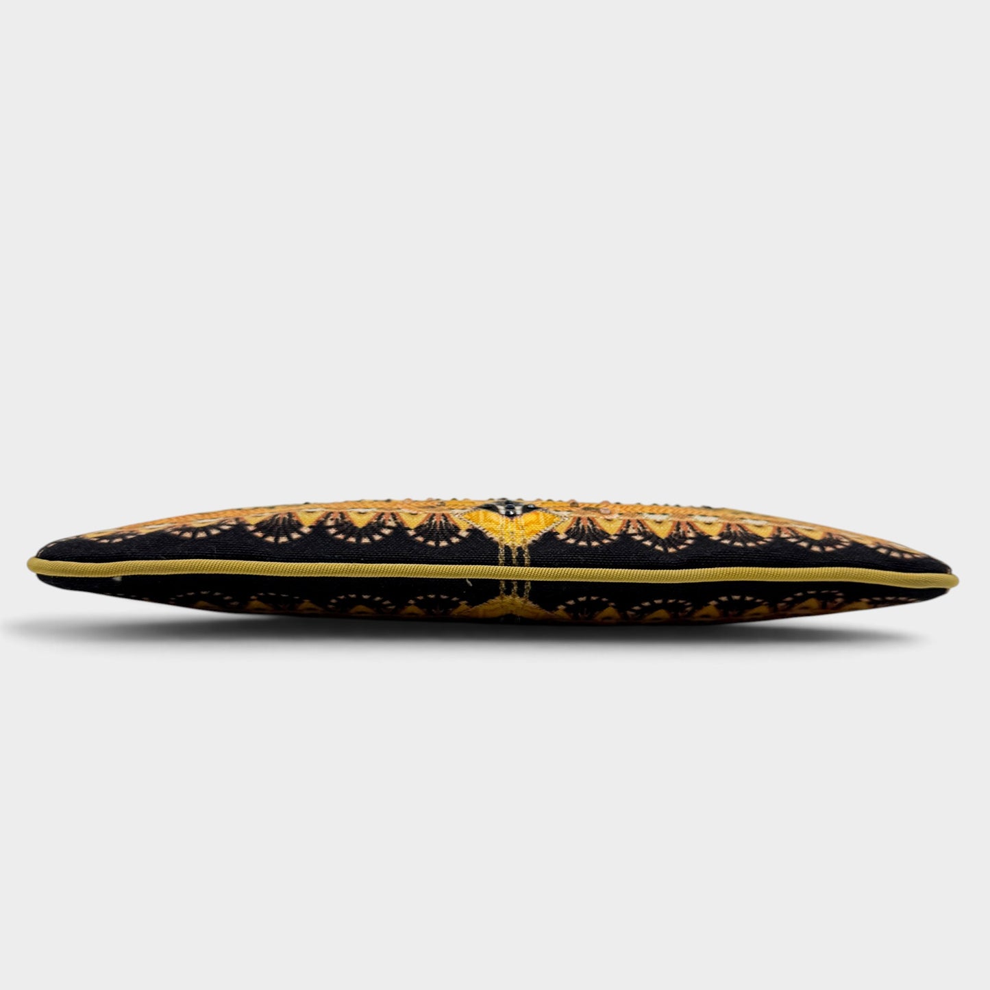 Camilla Valley Of The Kings Yellow Canvas Embellished Clutch Bag