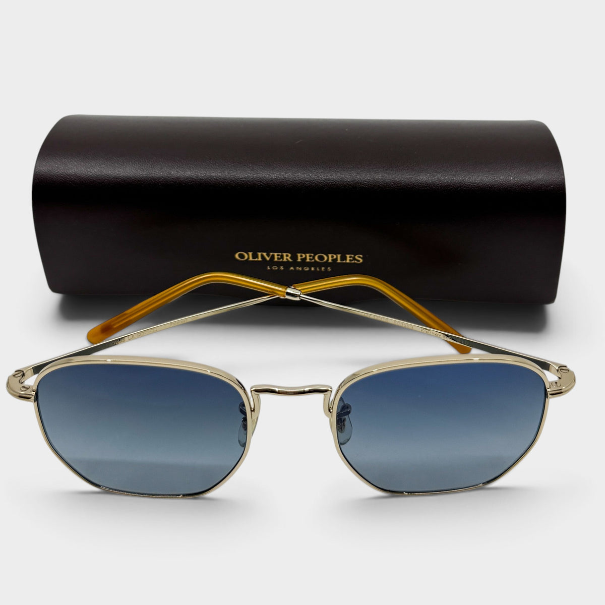 Oliver Peoples Gold Square Frame Kierney Sunglasses