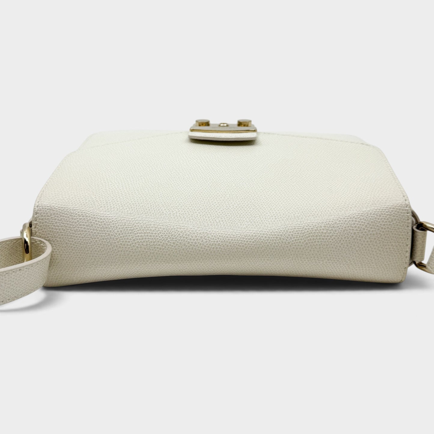 Furla Metropolis Off White Grain Leather Shoulder & Crossbody Bag