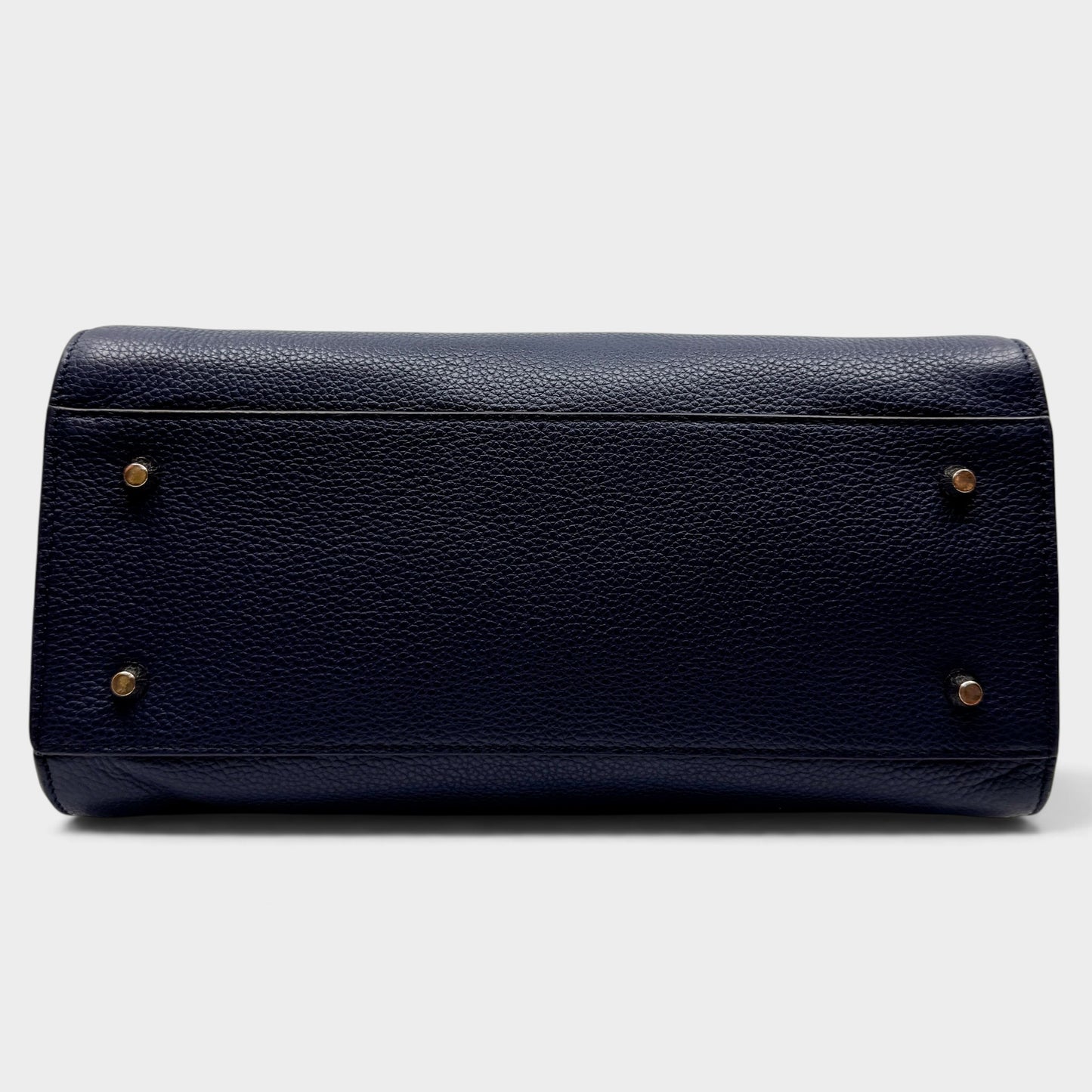 Furla Navy Blue Grain Leather Handbag
