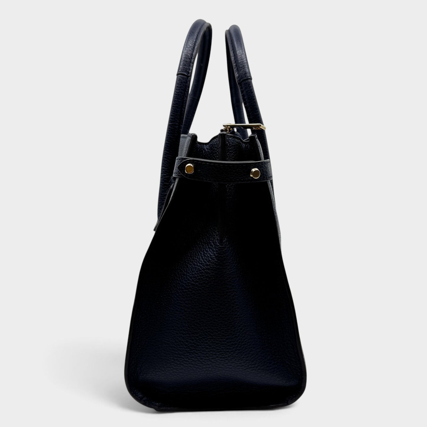 Furla Navy Blue Grain Leather Handbag
