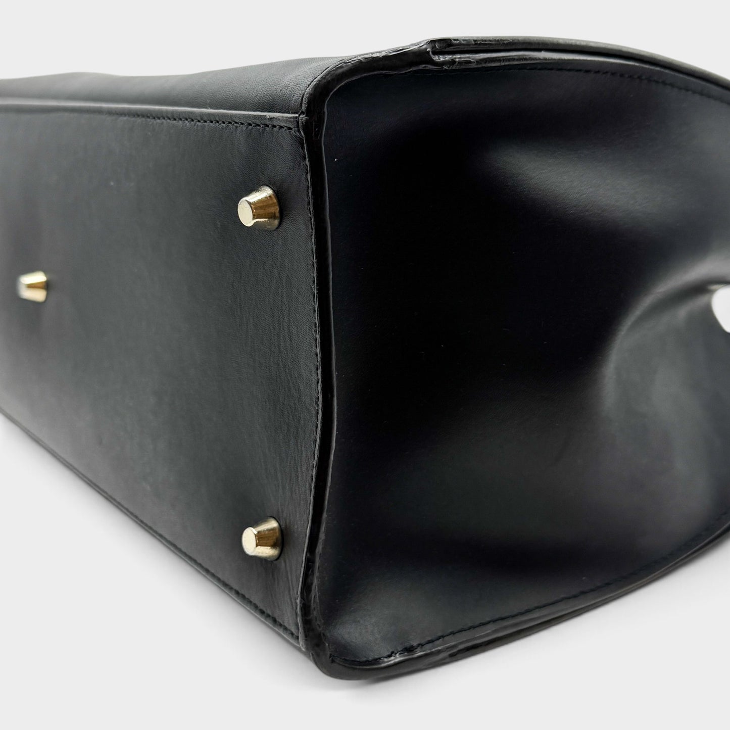 Furla Black Smooth Leather Milano Tote Handbag