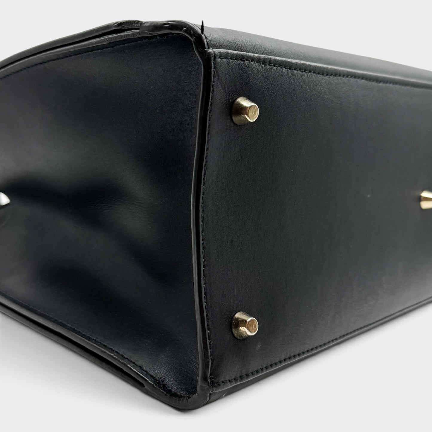 Furla Black Smooth Leather Milano Tote Handbag