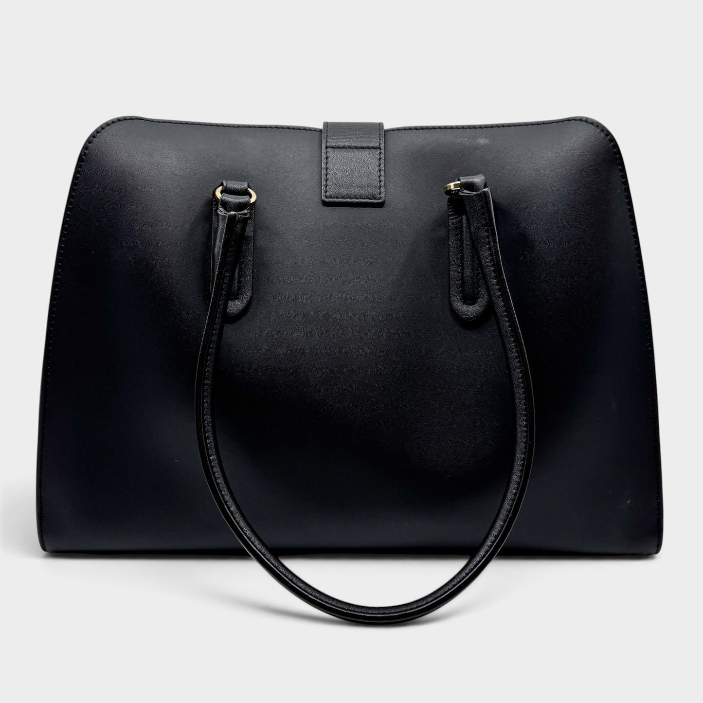 Furla Black Smooth Leather Milano Tote Handbag