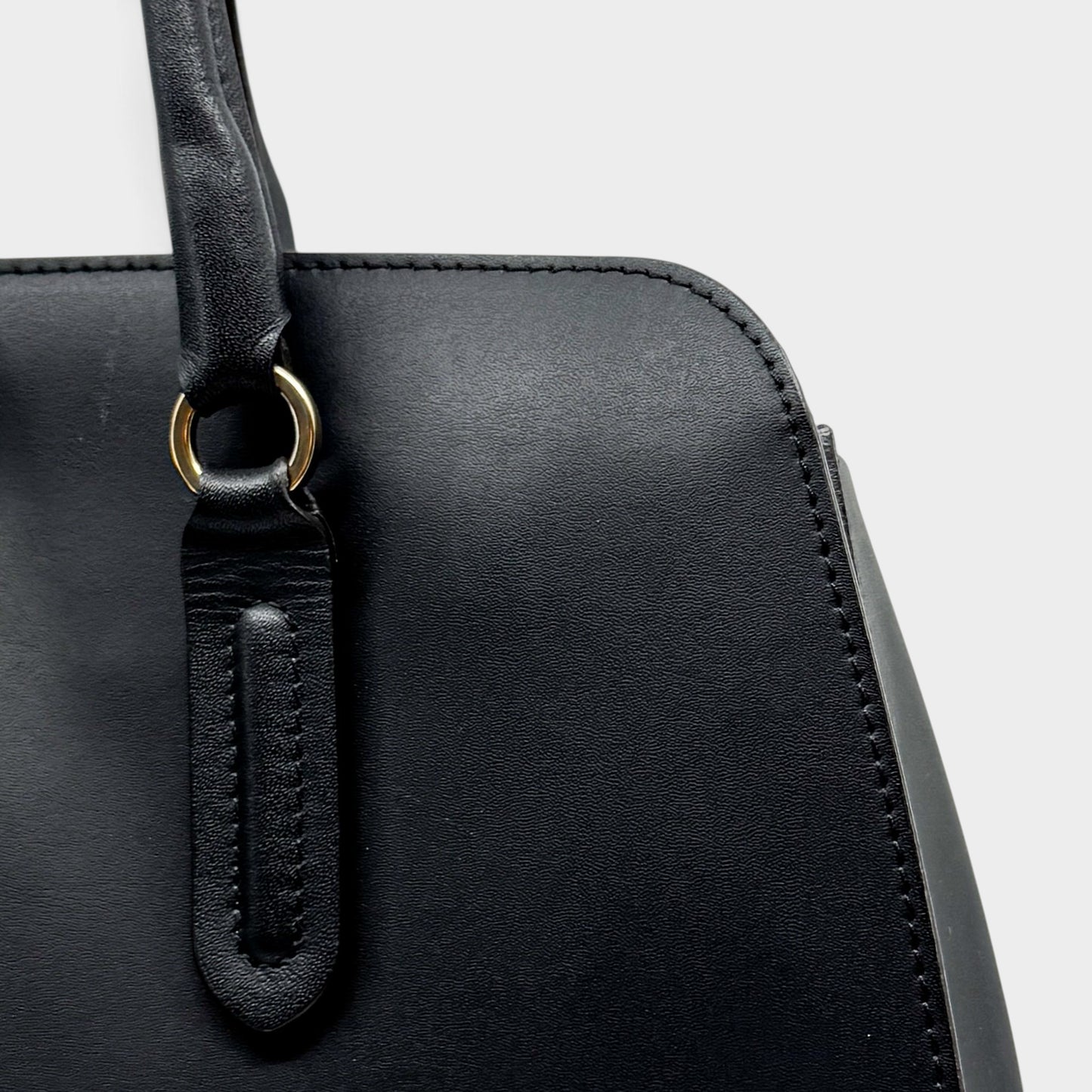 Furla Black Smooth Leather Milano Tote Handbag
