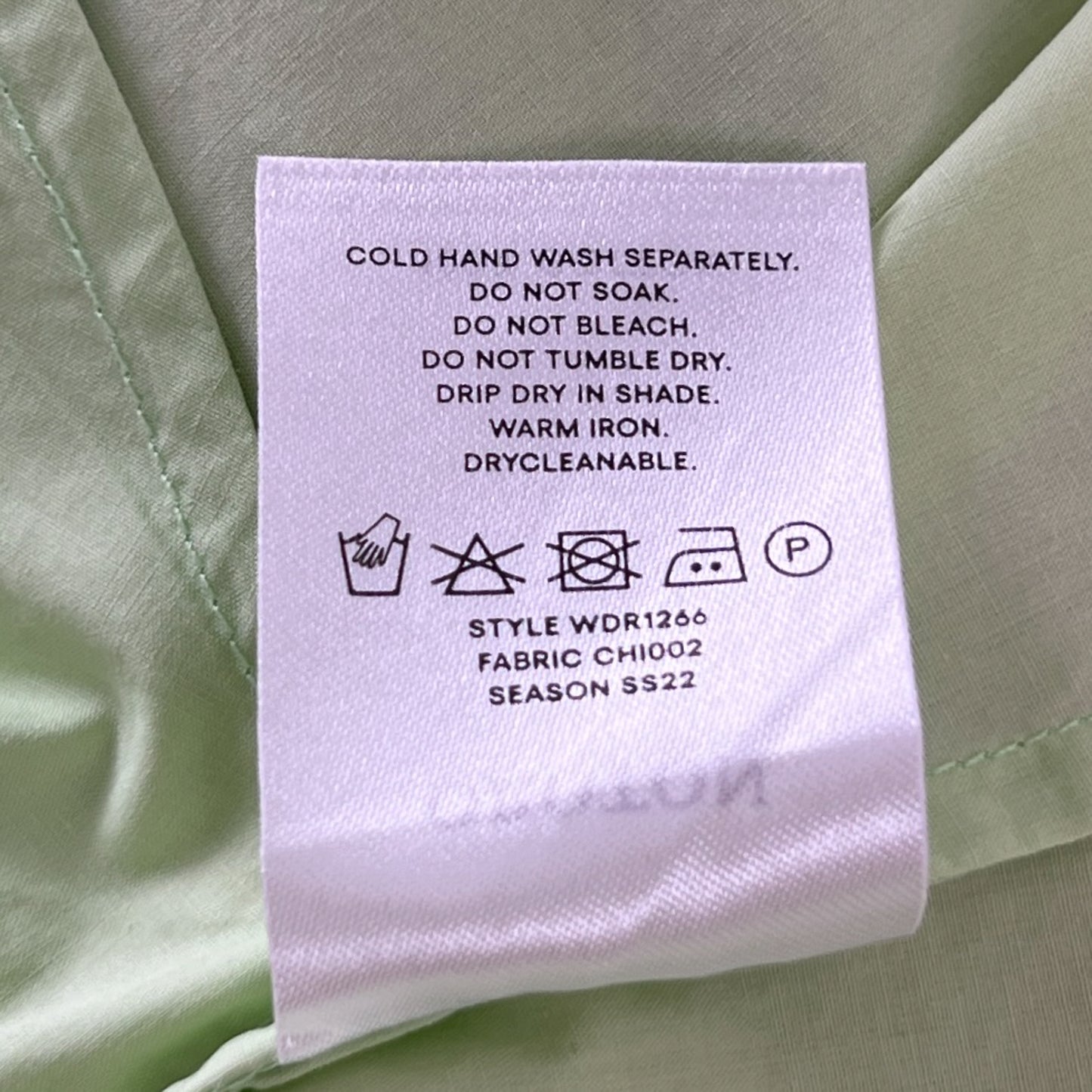 Oroton Light Green Cotton Puff Sleeve Belted Short Dress AU14 ~ Large