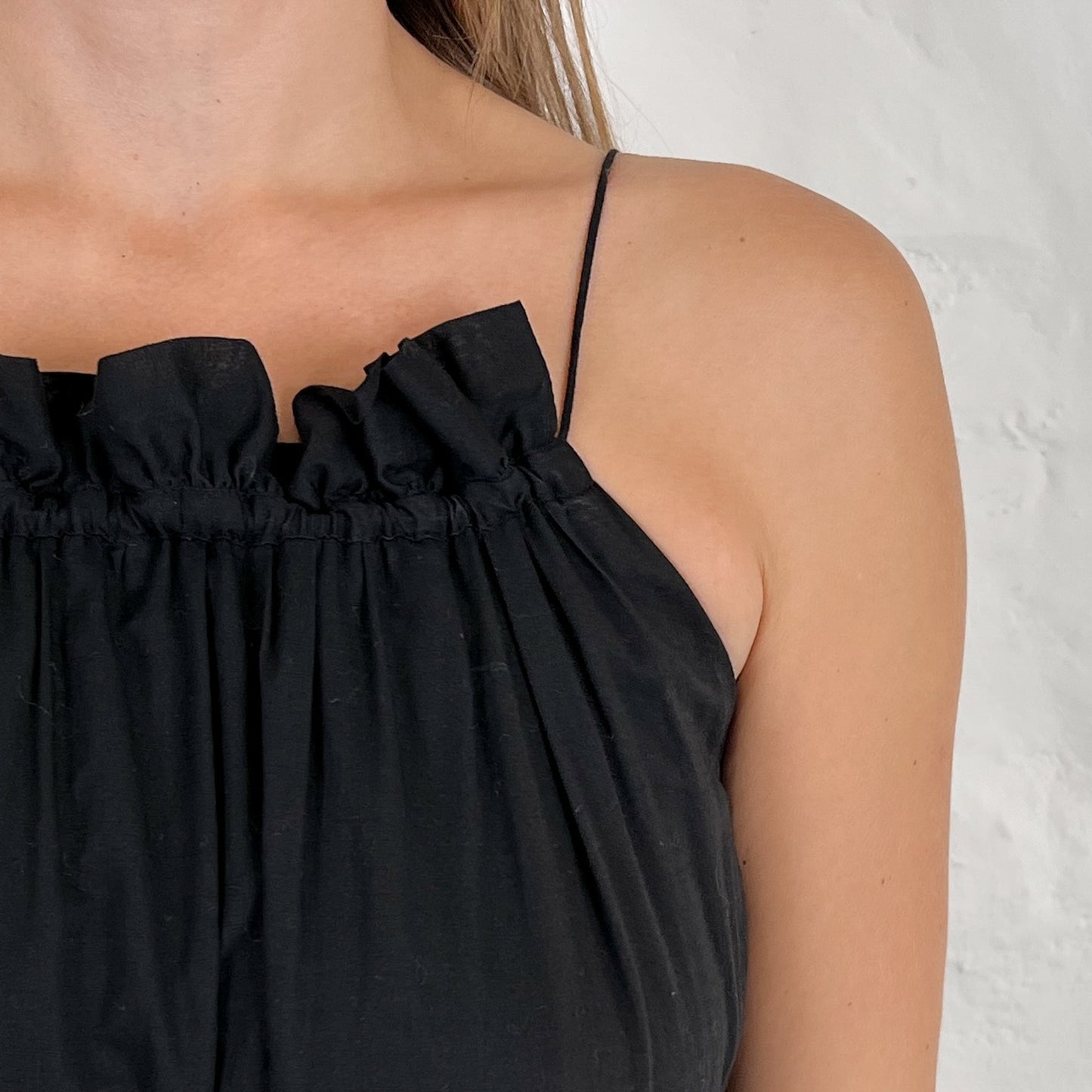Aje Black Cotton Tiered Maxi Dress Small ~ AU6 [Fits AU8]