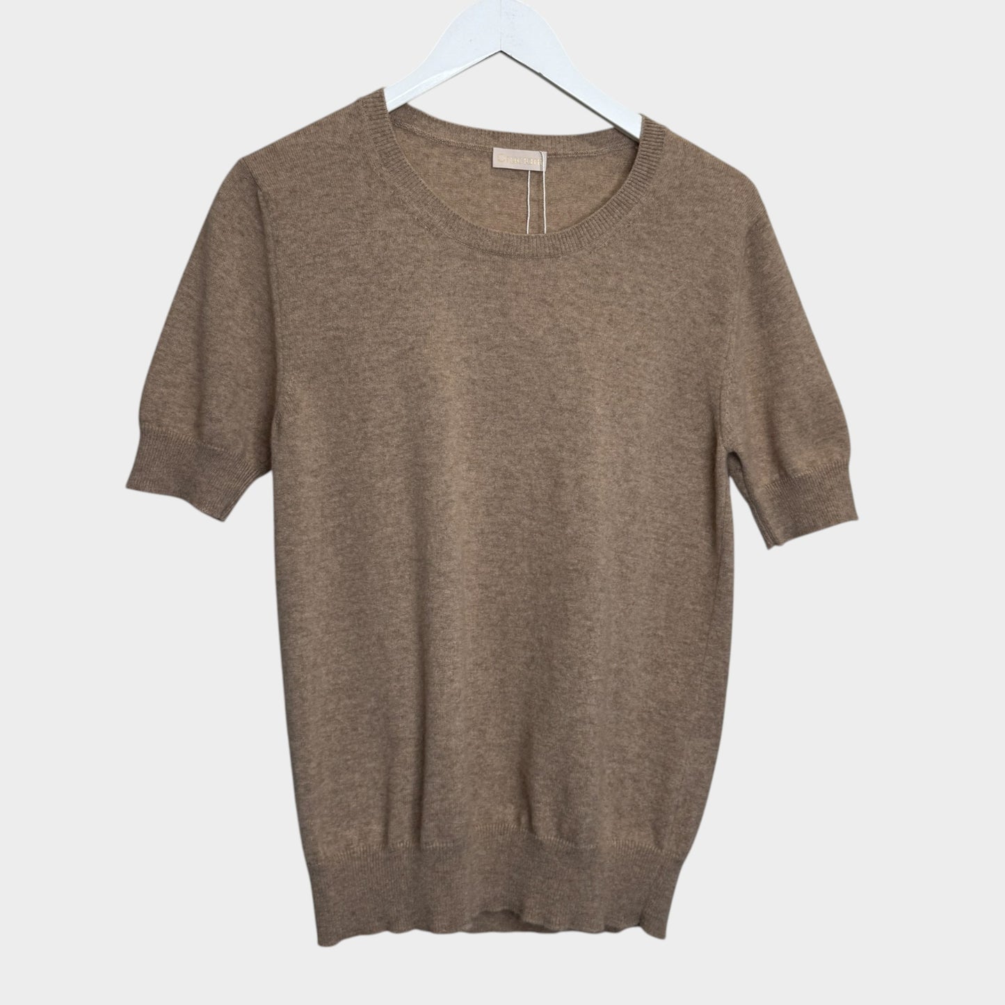 Cruciani Beige Marle Cashmere Short Sleeve Knit AU10-12