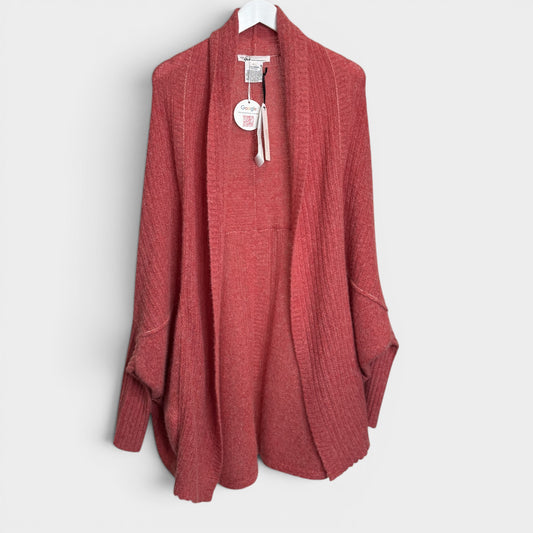 Paychi Guh Coral Pink Cashmere Cocoon Cardigan One Size [NEW]