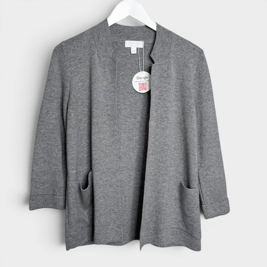 The White Company Grey Merino Cotton Cardigan AU10 ~ Medium