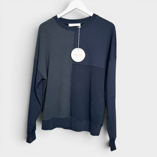 See By Chloé Navy Blue Colourblock Sweatshirt Medium ~ Large