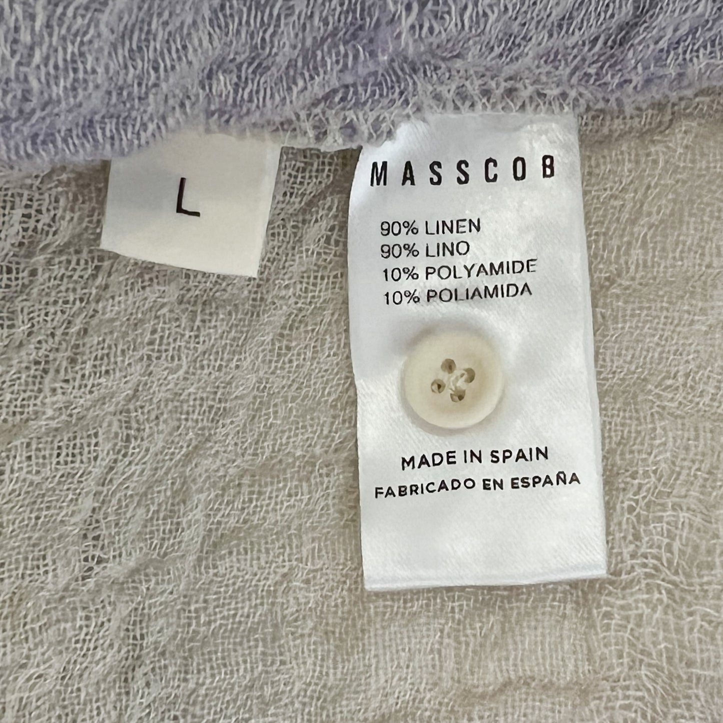 Masscob Lavender Linen Shirt Top Large ~ AU12-14 [NEW]