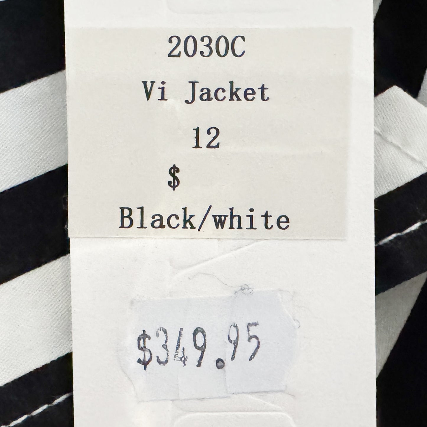 Kamare Black and White Vi Striped Blazer Jacket Medium ~ AU12