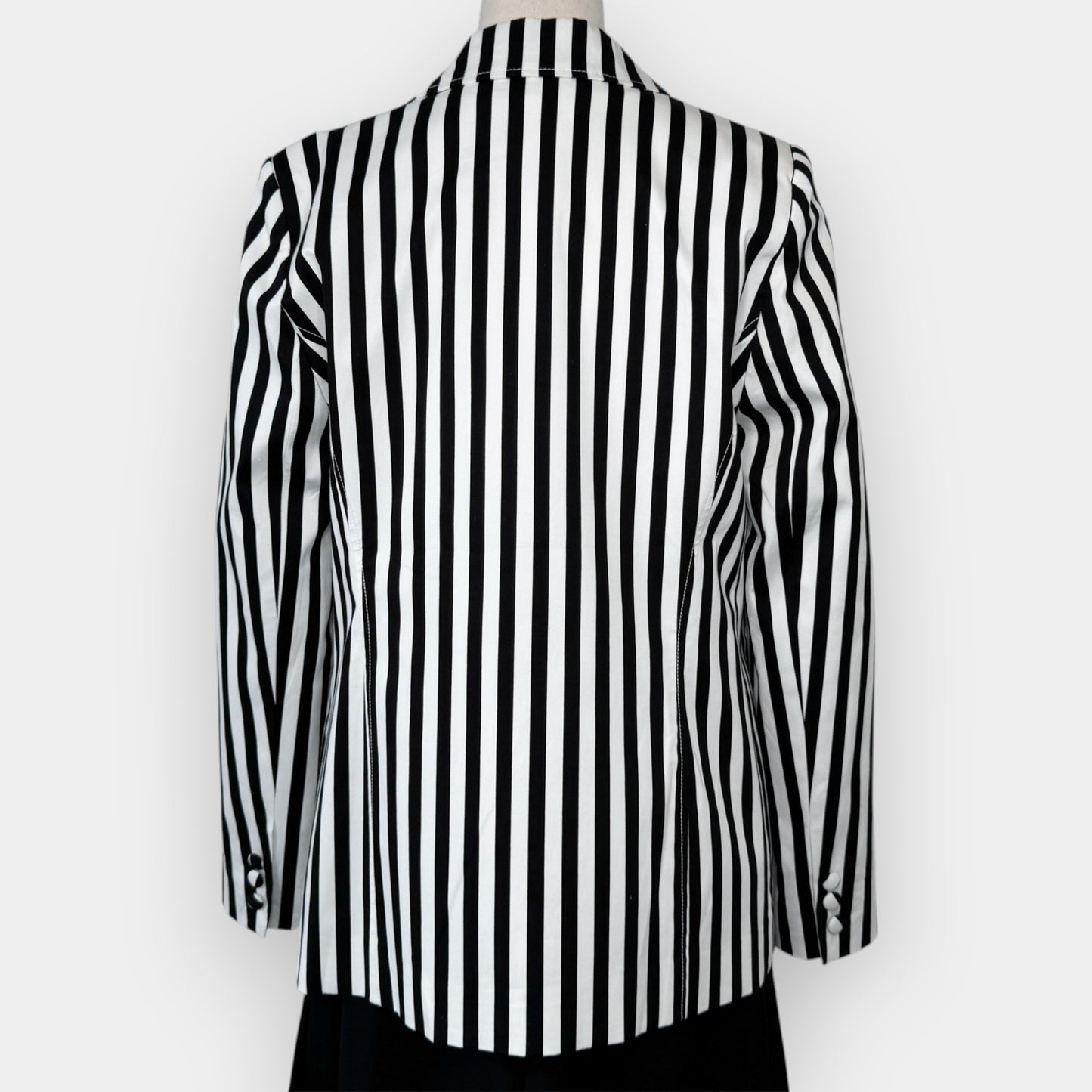 Kamare Black and White Vi Striped Blazer Jacket Medium ~ AU12