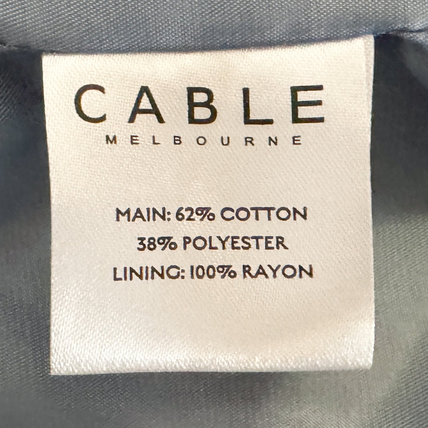 Cable Melbourne Blue Quilted Chambray Bomber Jacket Medium ~ AU12-14