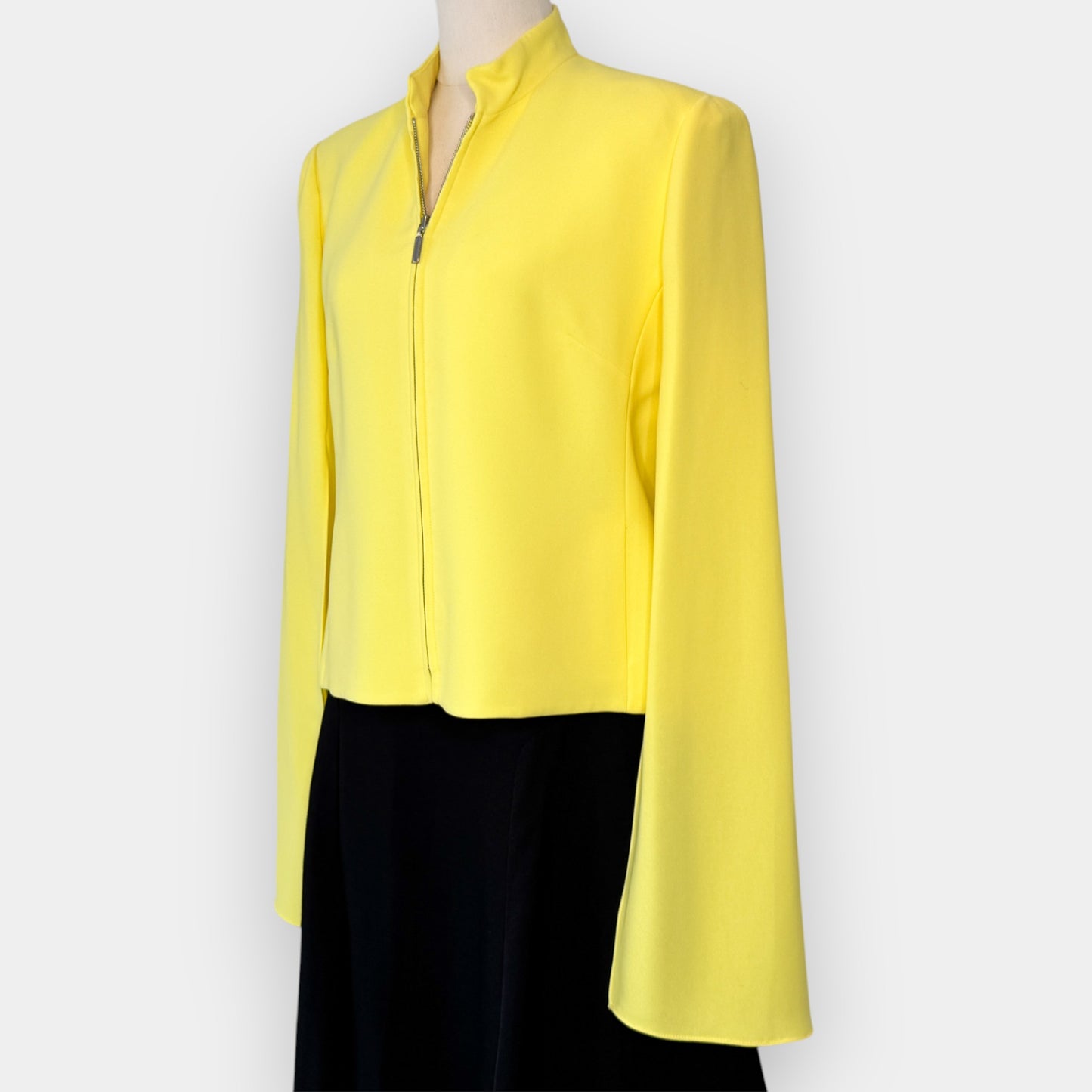 Carla Zampatti Citrus Yellow Dramatic Entrance Zip Jacket AU10