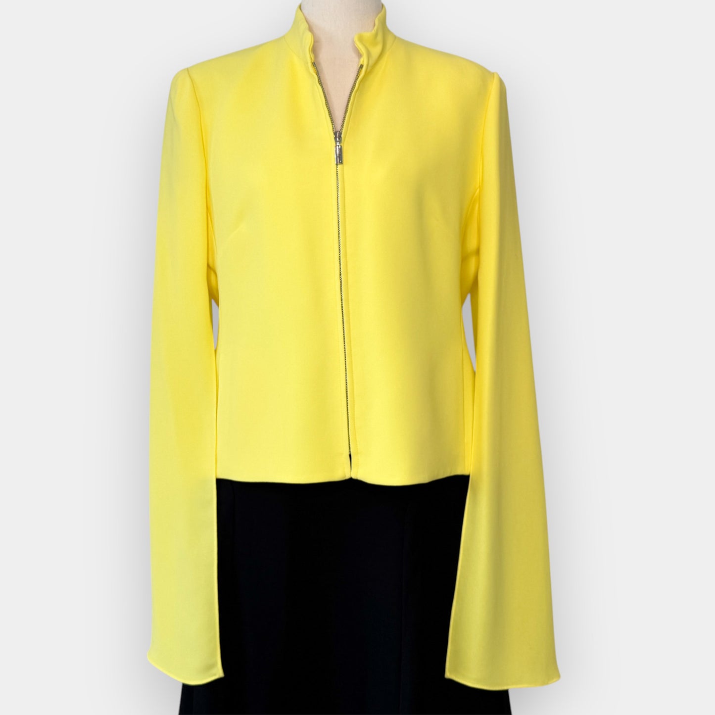 Carla Zampatti Citrus Yellow Dramatic Entrance Zip Jacket AU10