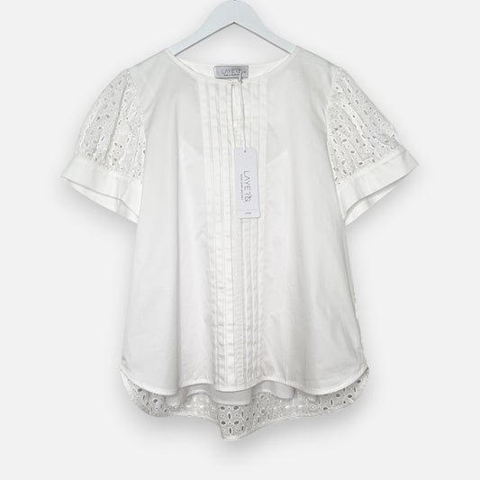 Layer'd White Embroidered Ames Blouse AU14 [NEW]