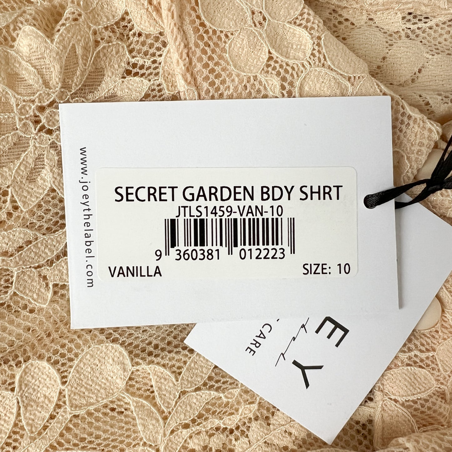 Joey The Label Secret Garden Lace Vanilla Cream Shirt AU10 [NEW]