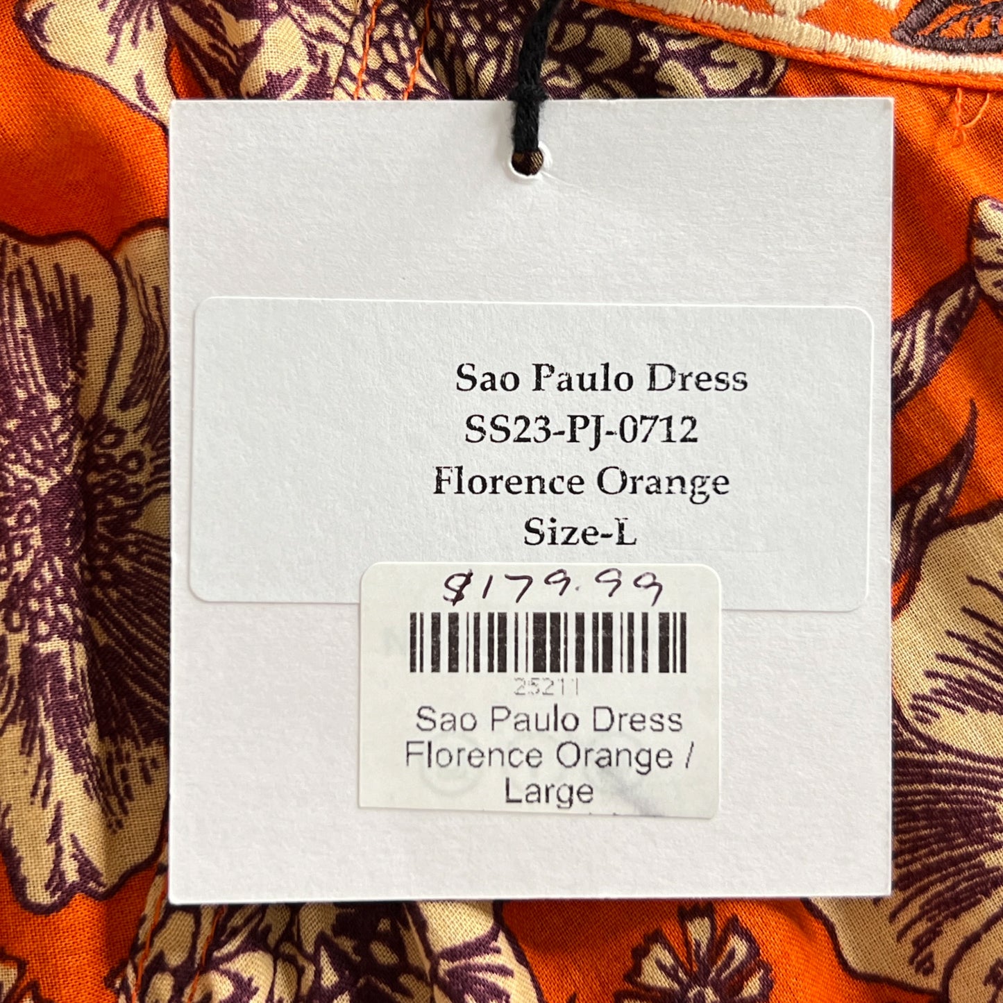 Naudic Orange Floral 'Florence' Sao Paulo Midi Dress Large ~ AU12-14 [NEW]