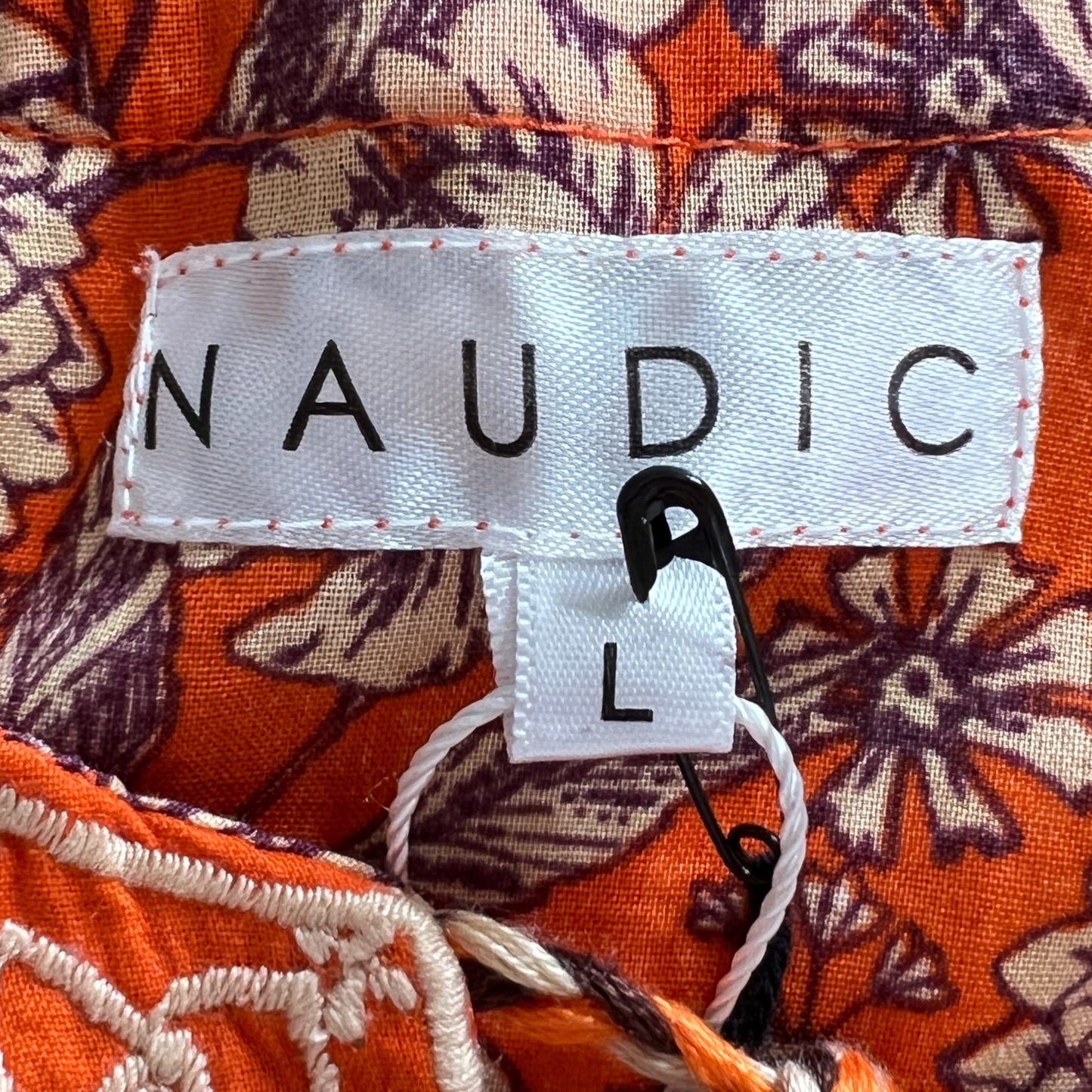 Naudic Orange Floral 'Florence' Sao Paulo Midi Dress Large ~ AU12-14 [NEW]