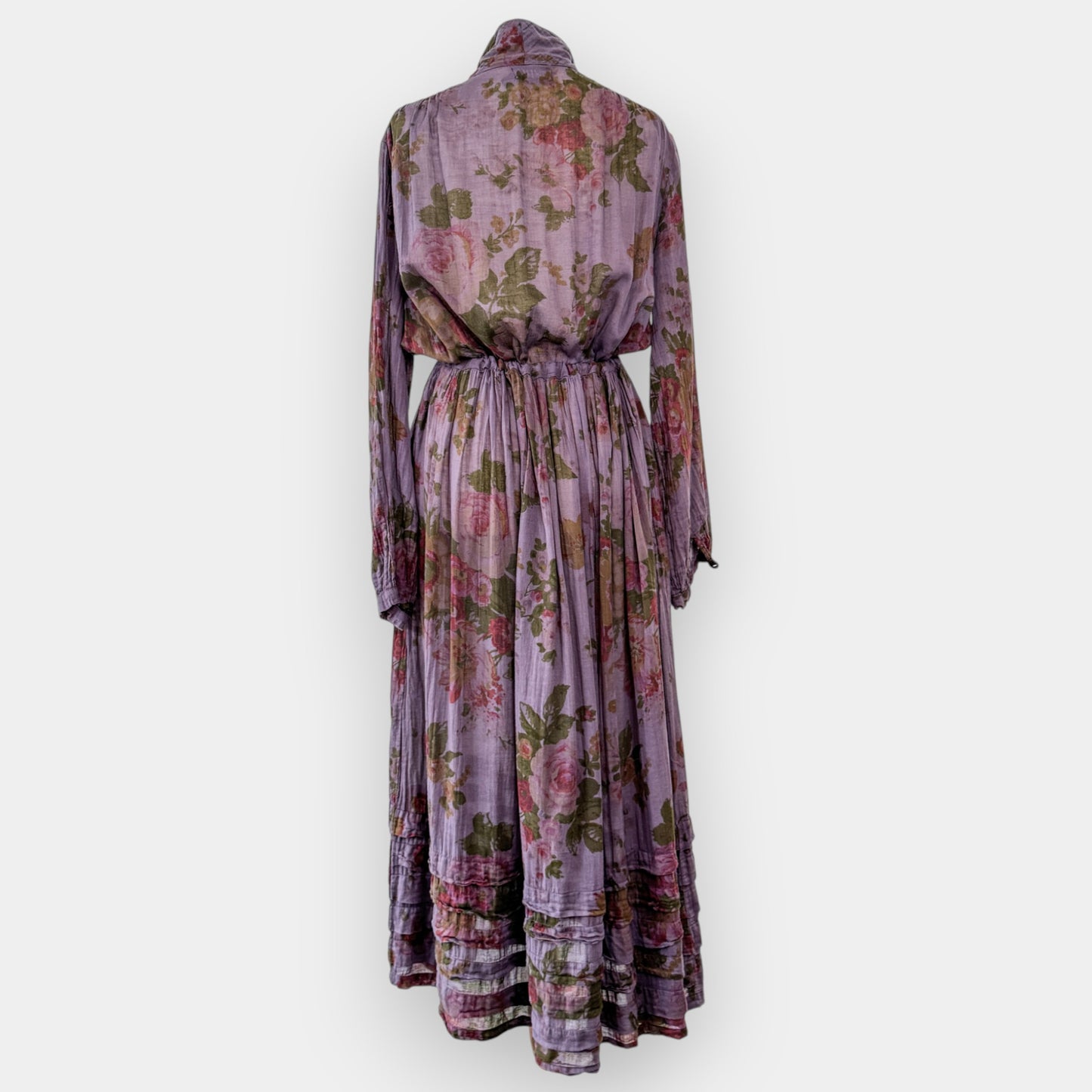 Metta Melbourne Purple Floral Fine Cotton Shirt Dress Small-Medium ~ AU10-12