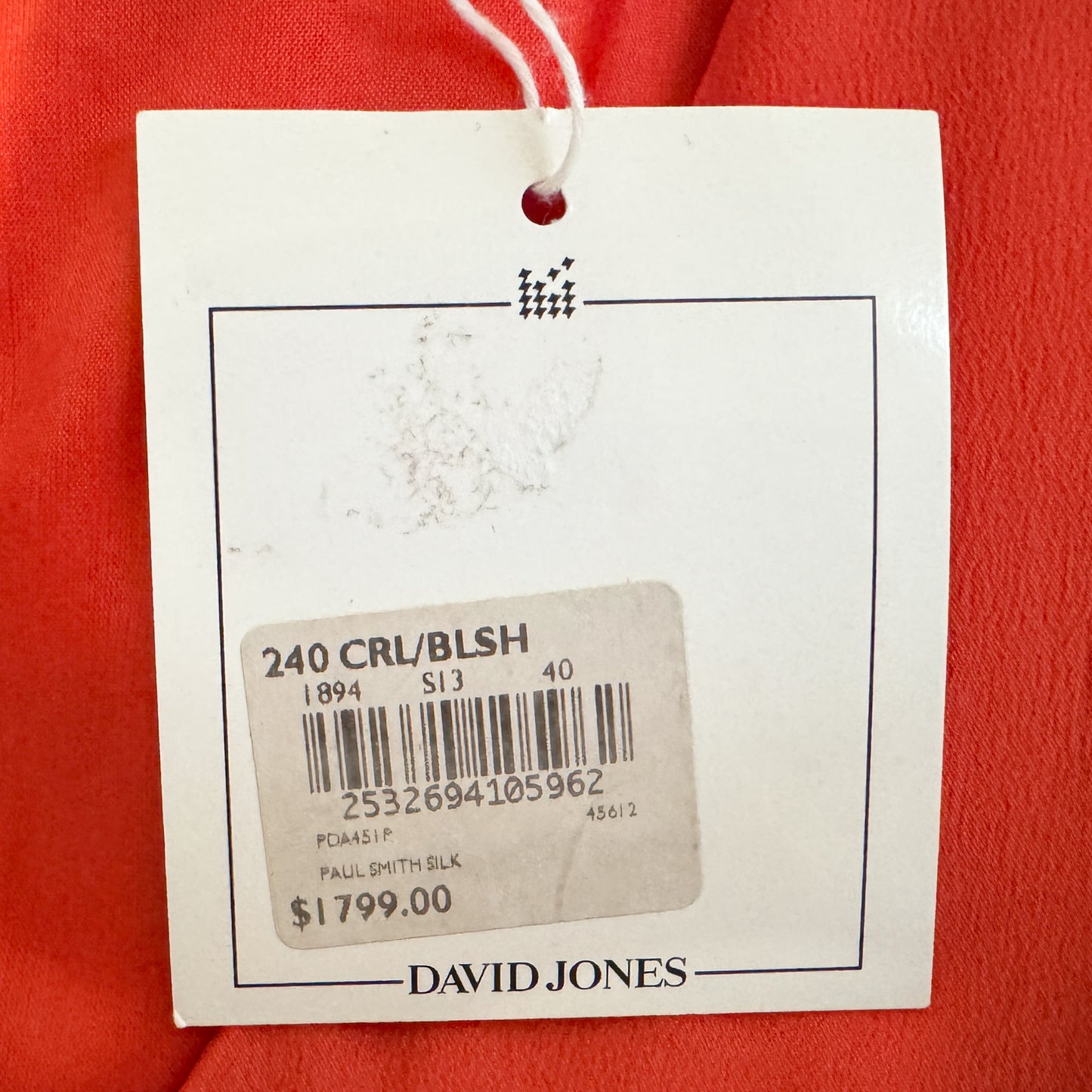 Paul Smith Black Coral Blush Silk Blend Pleated Dress EU40 ~ AU10 [NEW]