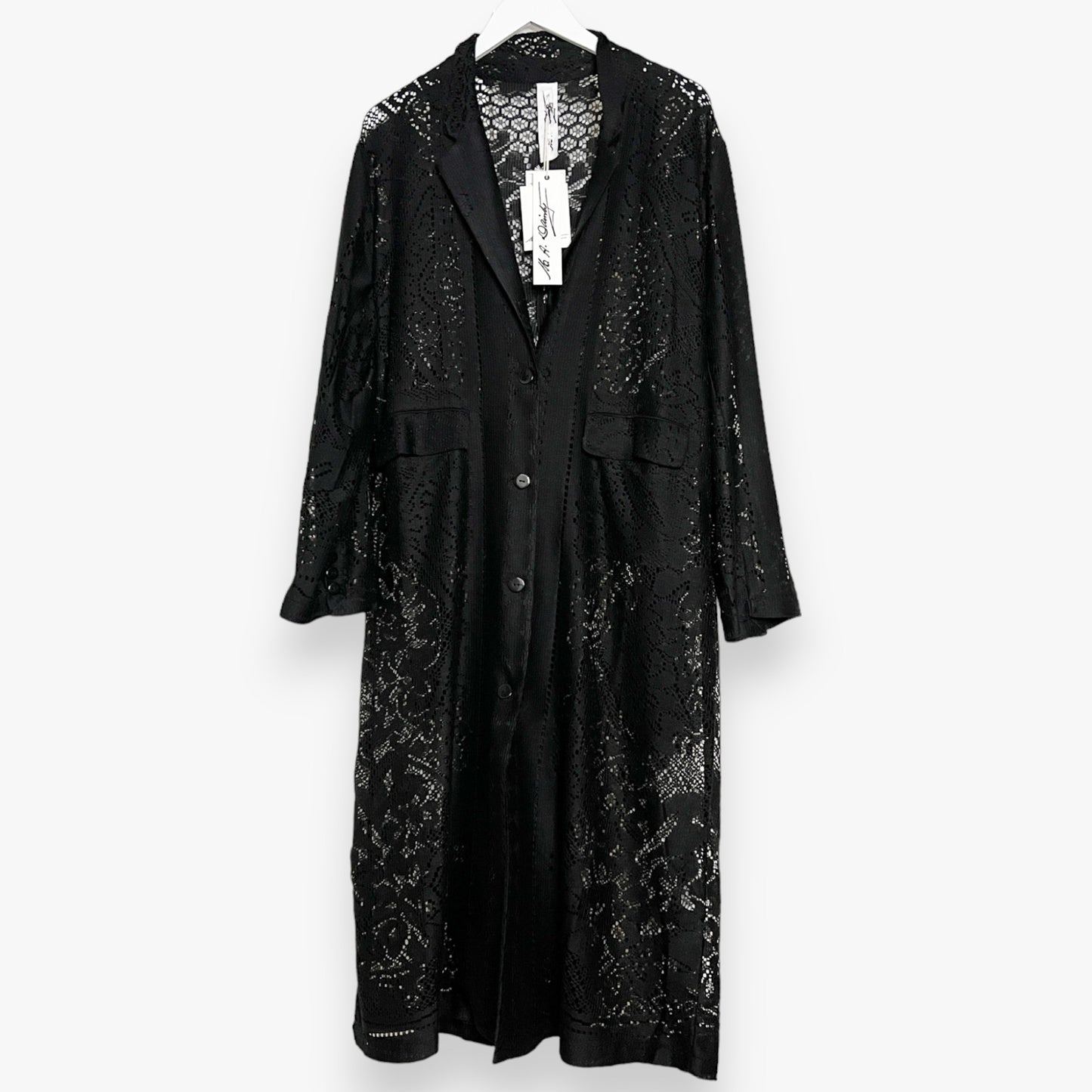 M.A.Dainty Black Lace Baliage Duster Coat AU12 [NEW]