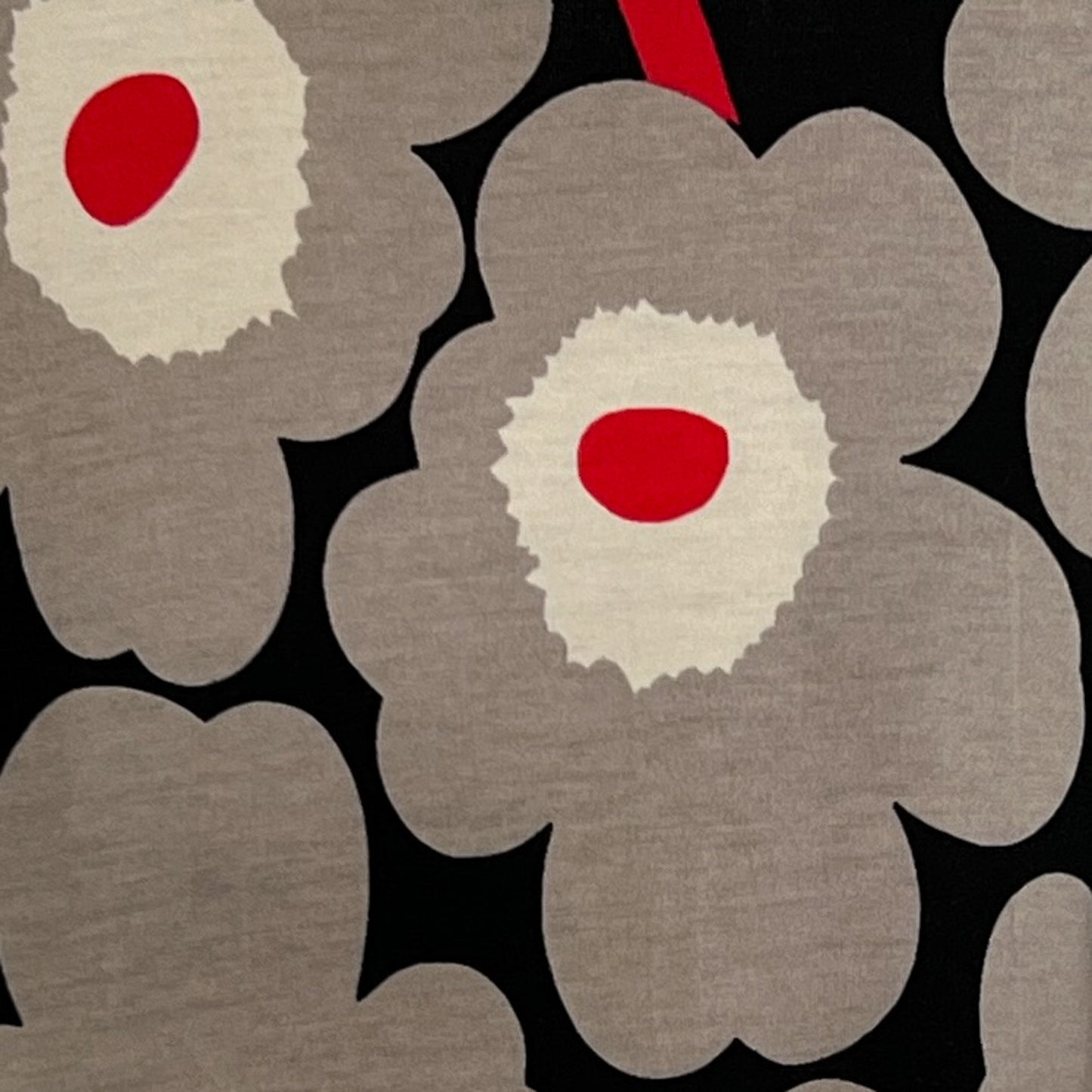 Marimekko Unikko Trikoo Grey & Red Floral Dress Small ~ AU8-10 [NEW]