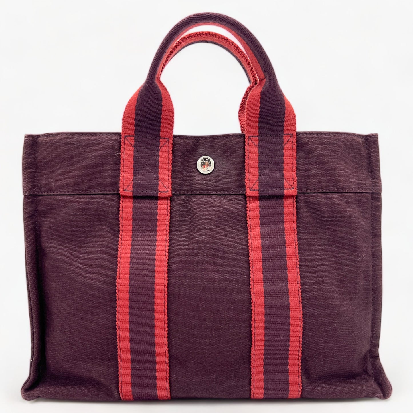 Hermes Fourre-Tout Red Canvas Mini Tote Bag