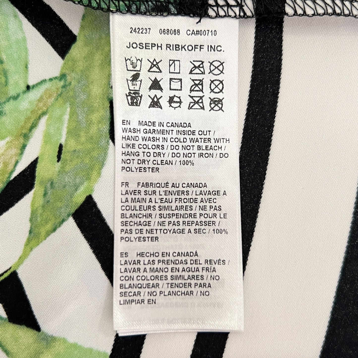 Joseph Ribkoff Green & White Palm Print Top AU12 ~ US10 ~ Medium [NEW]