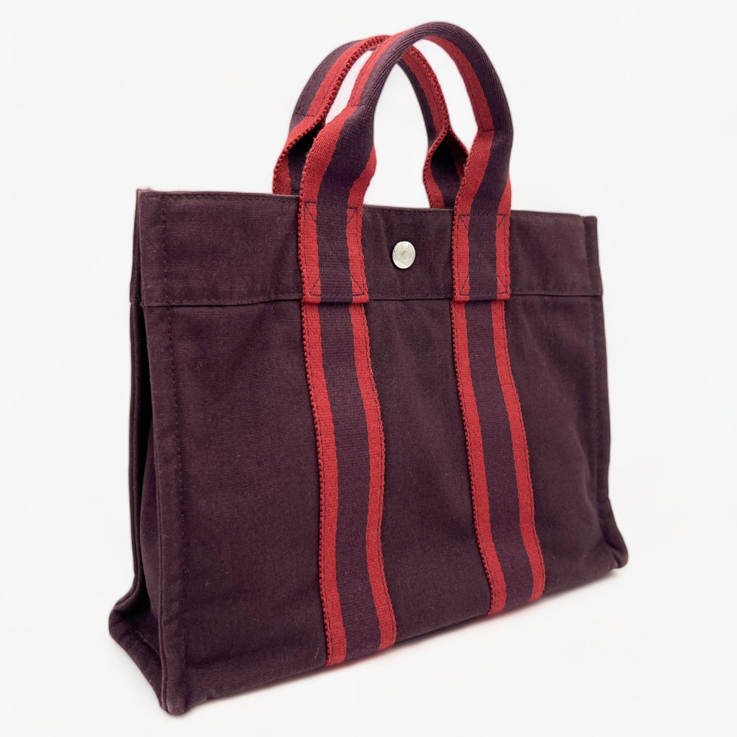 Hermes Fourre-Tout Red Canvas Mini Tote Bag