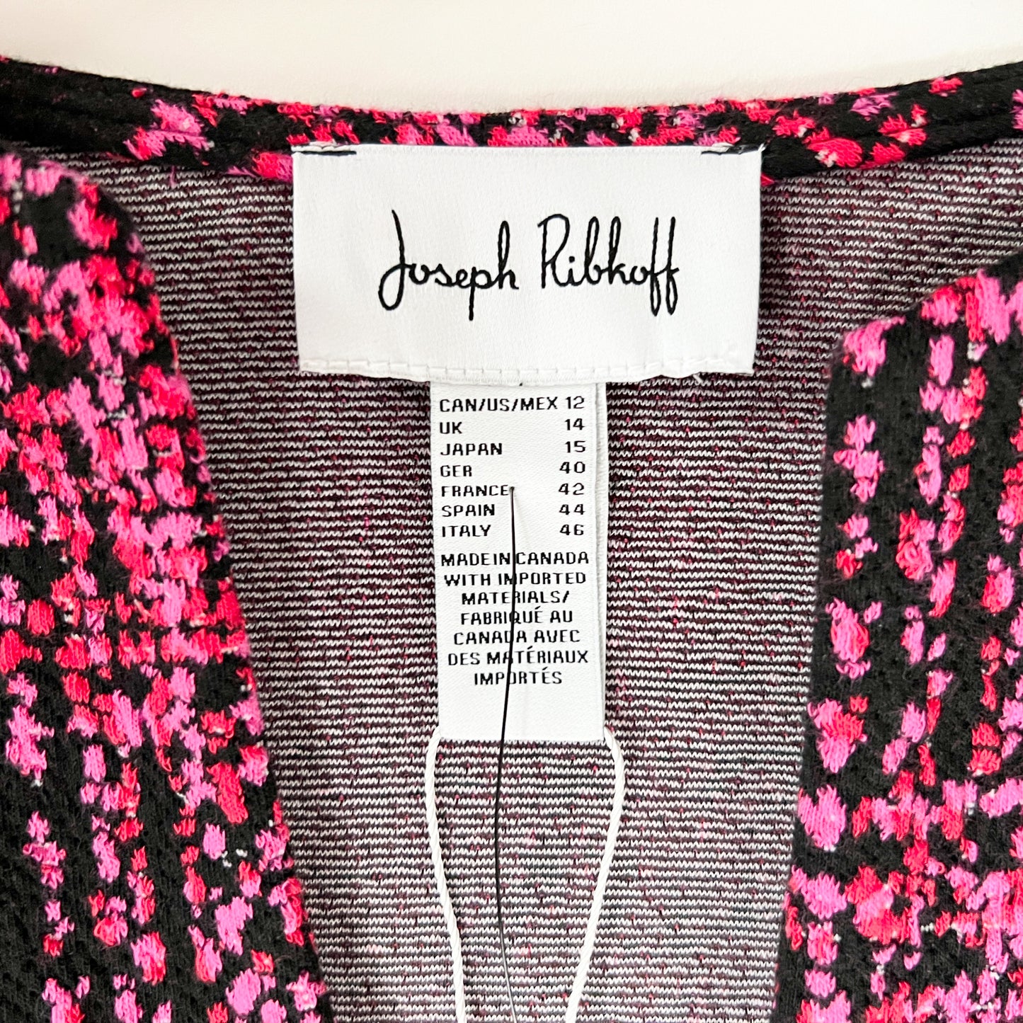 Joseph Ribkoff Pink Jacquard Knit Plaid Print Jacket AU14 ~ US12 [NEW]