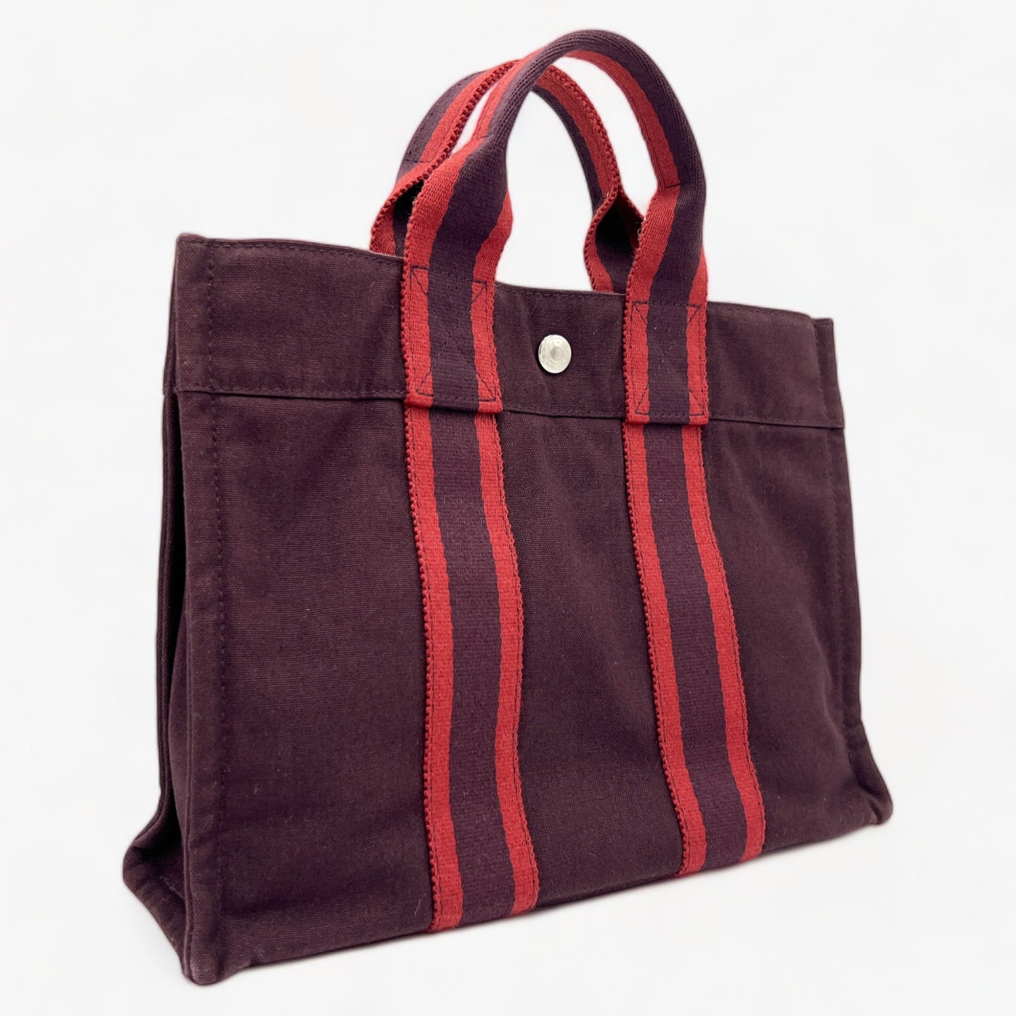 Hermes Fourre-Tout Red Canvas Mini Tote Bag