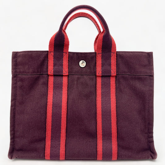 Hermes Fourre-Tout Red Canvas Mini Tote Bag