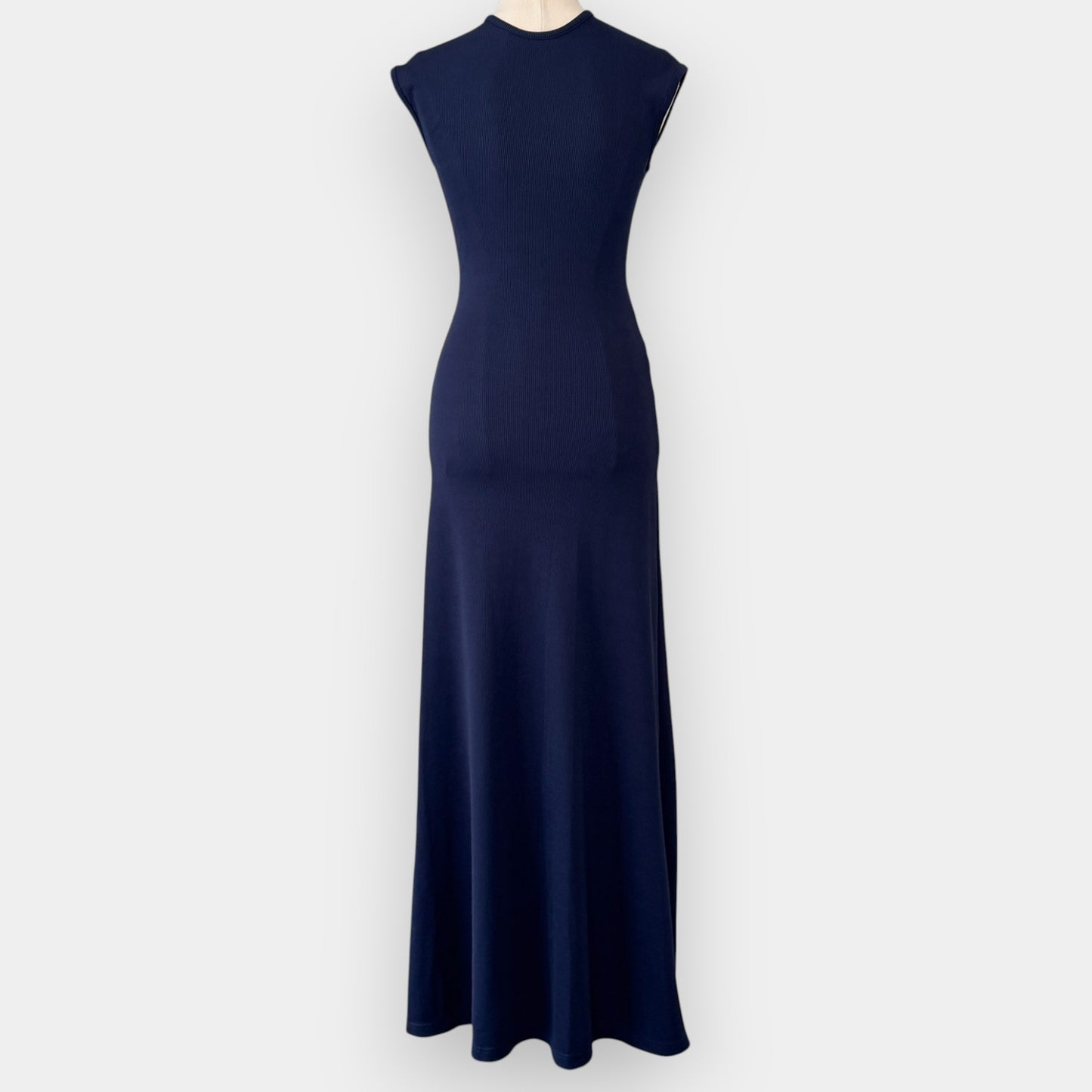 Christopher Esber Navy Blue & Silver Orbit Ruched Maxi Dress AU6 ~ Small