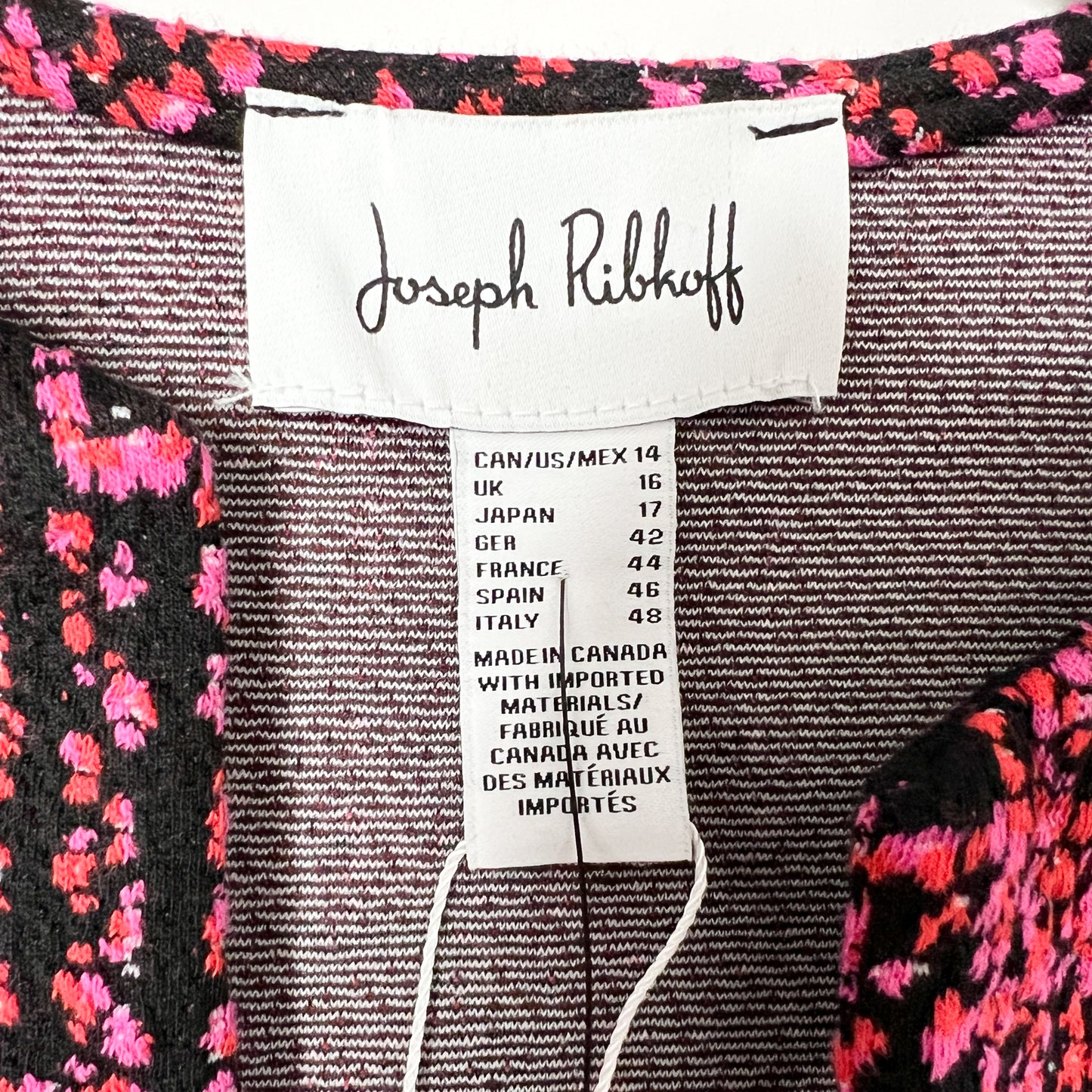 Joseph Ribkoff Pink Jacquard Knit Plaid Print Jacket AU16 ~ US14 [NEW]