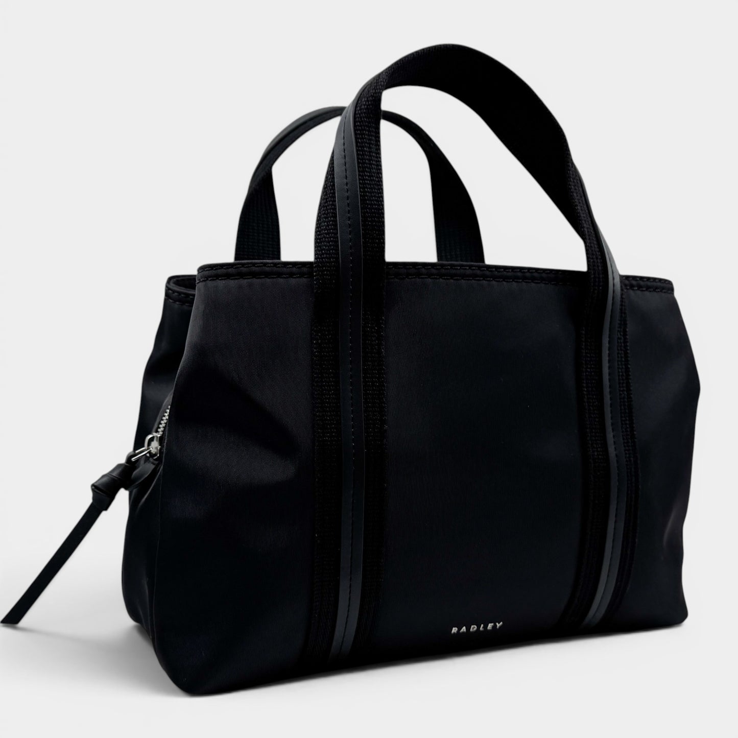Radley Black Nylon Leather Trim Top Handle Bag