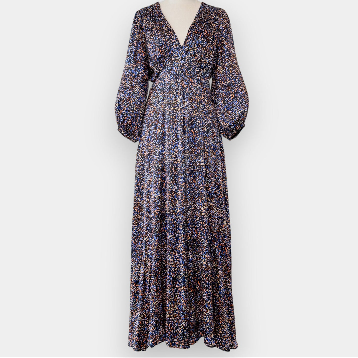 Scanlan Theodore Multicoloured Silk Satin Animal Spot Dress AU6 ~ Small