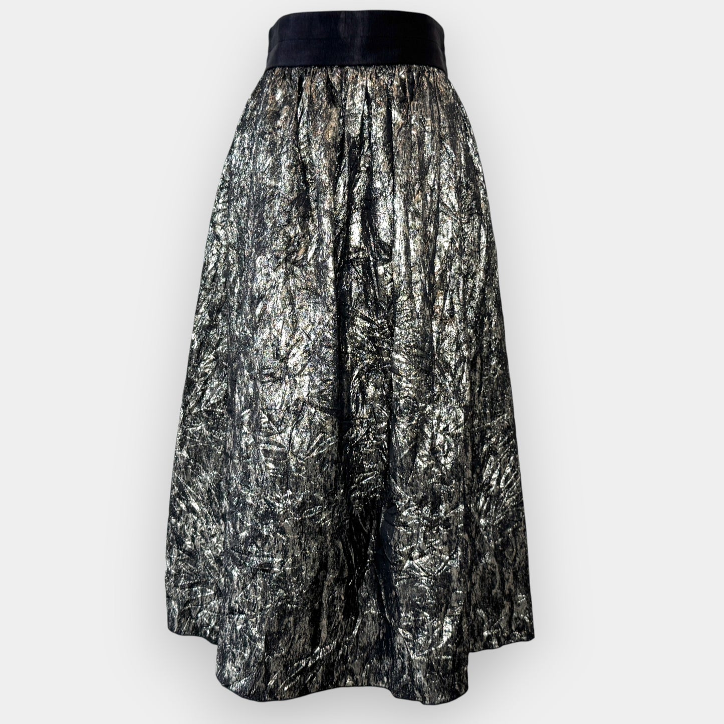 Ginger & Smart Black Metallic Long Skirt Small ~ AU8