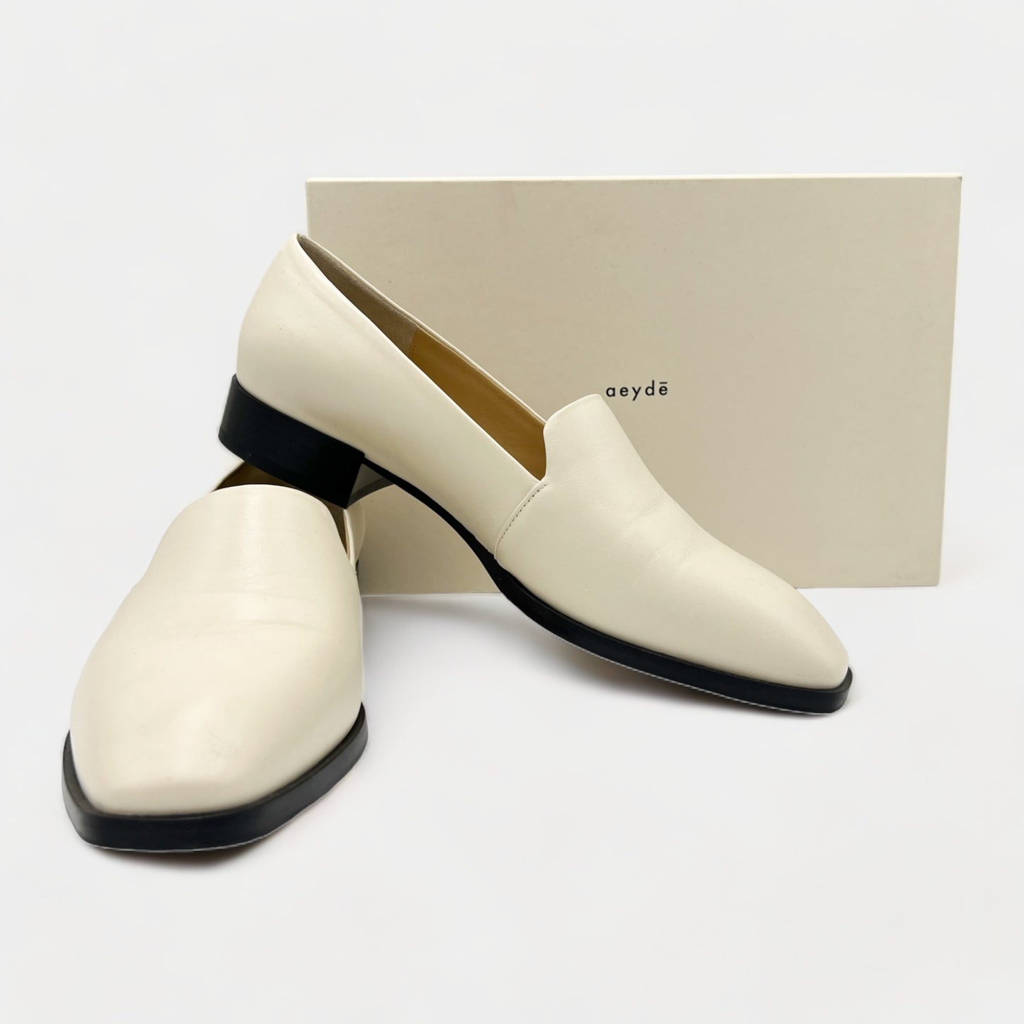 Aeyde Cream Leather Loafer Shoes EU39.5 ~ AU8.5 ~ UK6.5