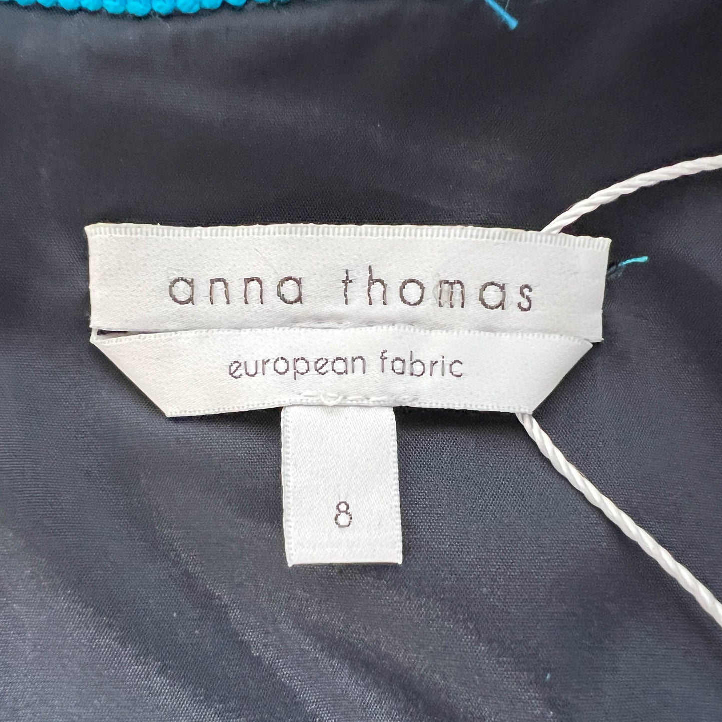 Anna Thomas Turquoise Jacquard Dress AU8