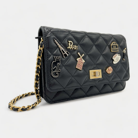 Chanel Black Quilted Calfskin Leather Lucky Charms Flap Bag